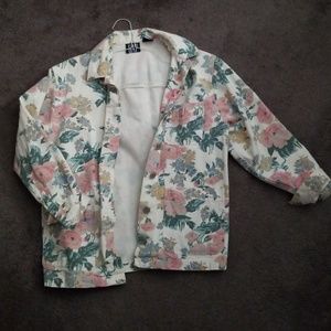 Vintage 90s Gap floral denim jacket